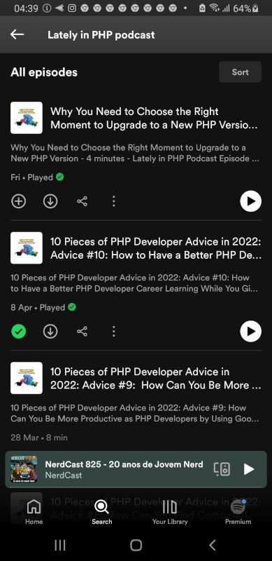 Picture of the Spotify Search Page results page